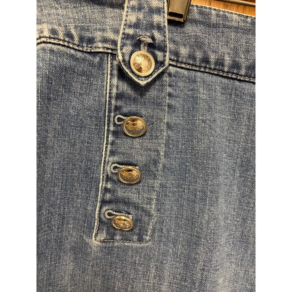 Talbots Sailor Jeans Women's 24W Plus Crop Denim Capri Button Detail Stretch - Picture 2 of 6